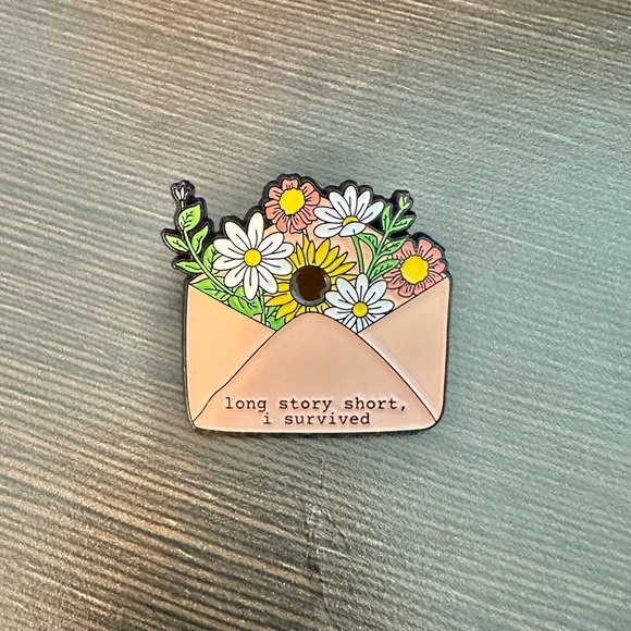 NWT Survival Flower Envelope Enamel Pin - Picture 1 of 1